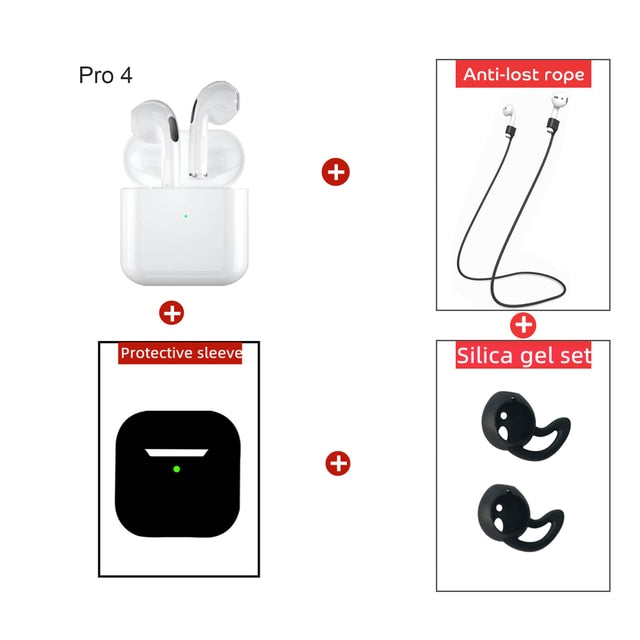 Original Air Pros 4 TWS Wireless Bluetooth Earphones Mini Pod Earbuds Gaming Handfree Headset For Xiaomi Apple iPhone Headphones