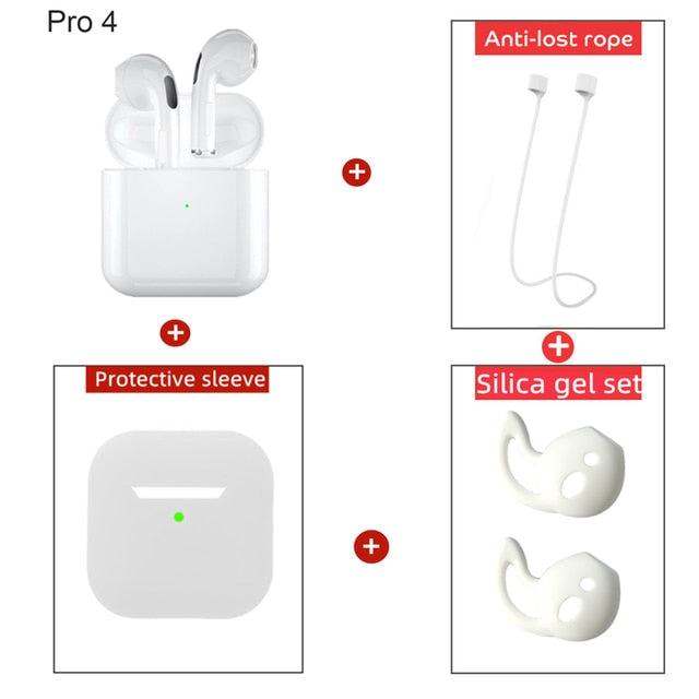Original Air Pros 4 TWS Wireless Bluetooth Earphones Mini Pod Earbuds Gaming Handfree Headset For Xiaomi Apple iPhone Headphones